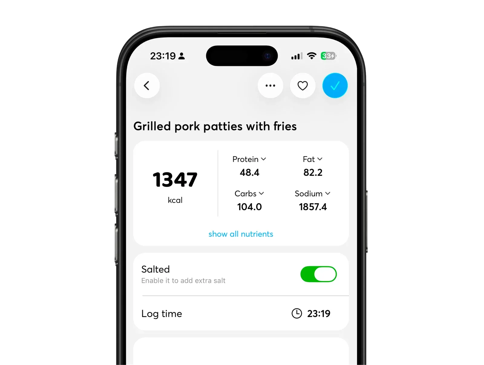 Marking a food as salted